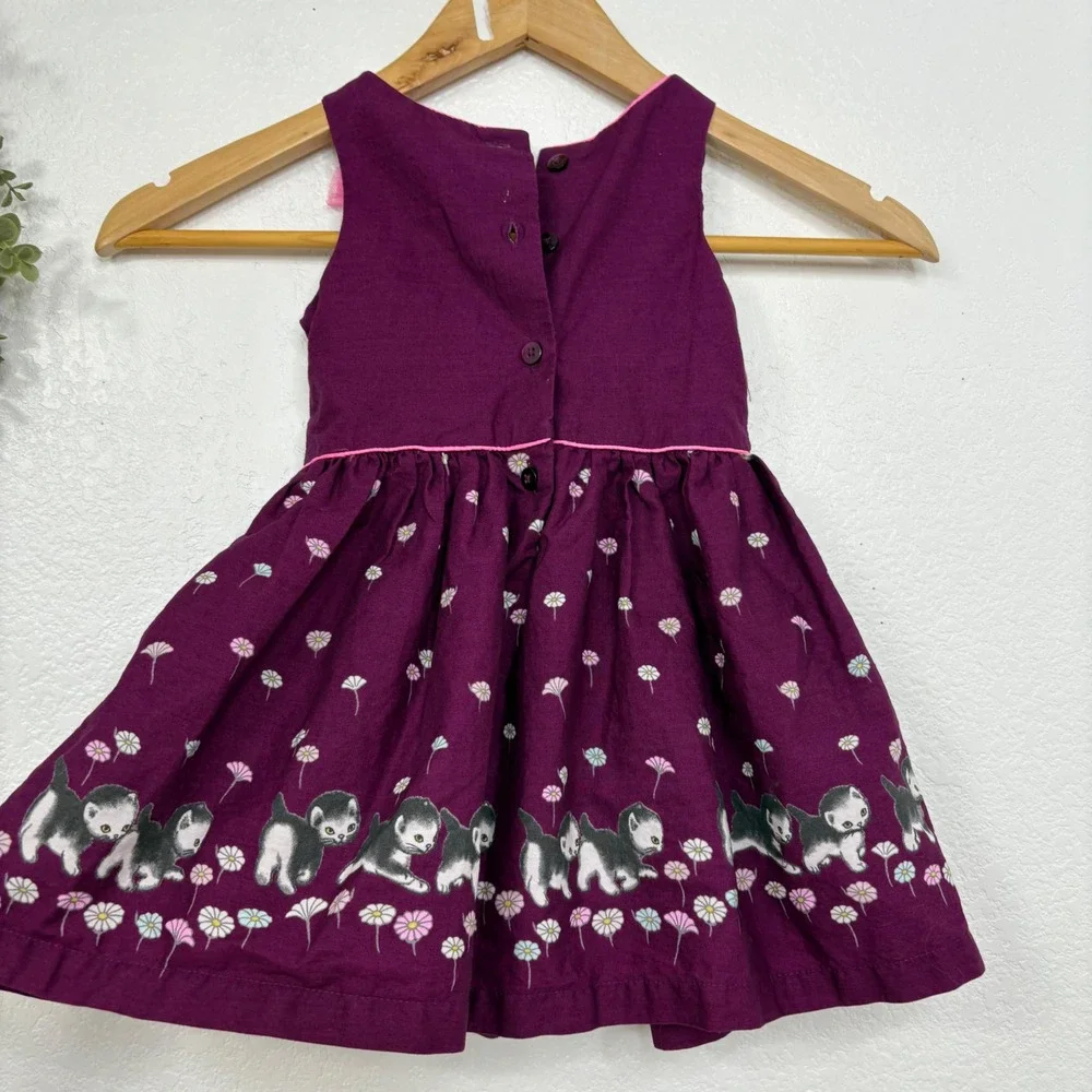 Little Golden Book Moments Girls‎ Purple Kitten Print Dress 2T Toddler